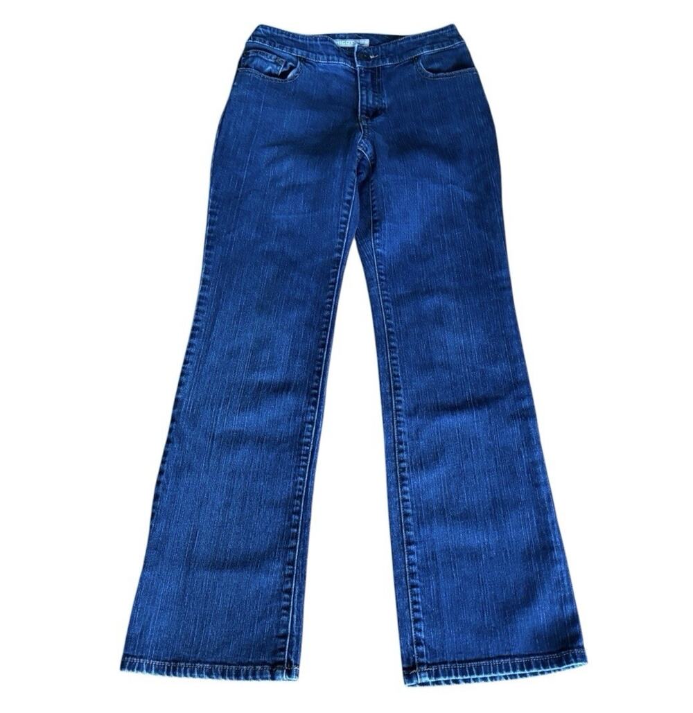 Chico's Platinum Bootcut Jeans Medium Wash Stretch Denim Size 00